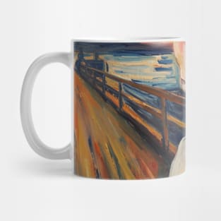 White French Bulldog The Scream Classic Paintings Mug